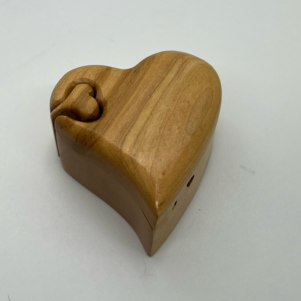 Heart-Shaped Wooden Jewelry Secret Storage Organizer